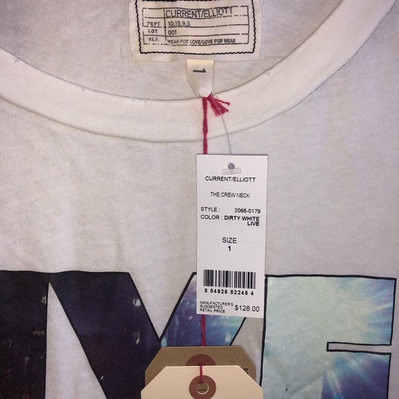 Current/Elliott  The Crew Neck in Dirty White Live - Picture 5 of 8